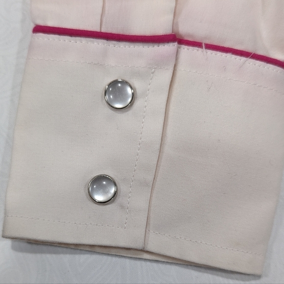 Ely Charmers Vintage Country Western Brown, Cream w/ pink piping snap downSize S - Picture 6 of 11